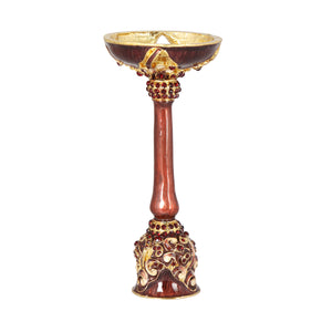 Candlestand-brown enamel stones - Barton,Son & Co.