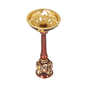 Candlestand-brown enamel stones - Barton,Son & Co.