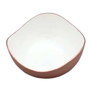 BOWL, circular, wavy rim, hammer tone, two tone finish - Barton,Son & Co.