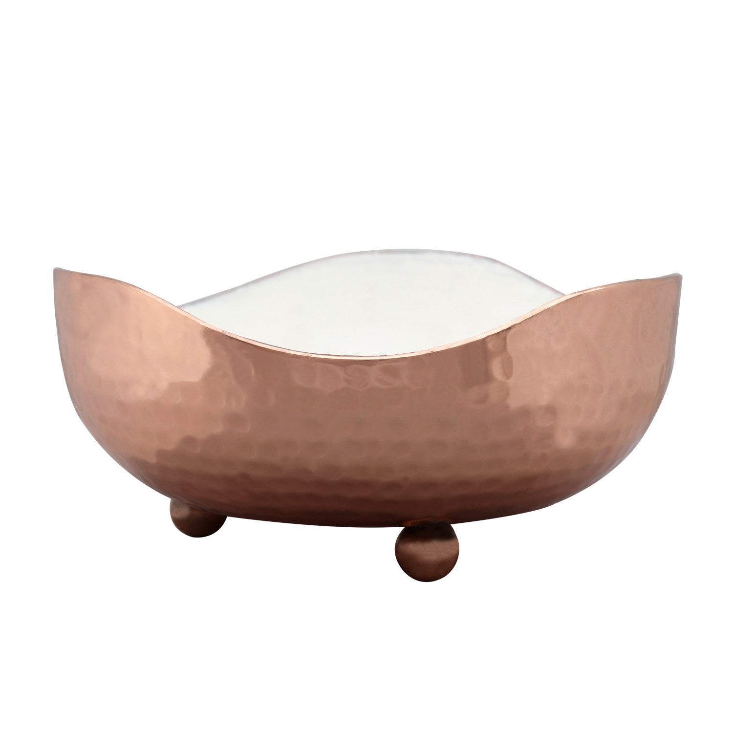 BOWL, circular, wavy rim, hammer tone, two tone finish - Barton,Son & Co.