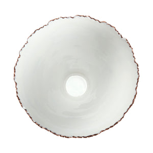 BOWL, circular, jagged edge, hammer tone, two tone finish - Barton,Son & Co.
