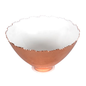 BOWL, circular, jagged edge, hammer tone, two tone finish - Barton,Son & Co.