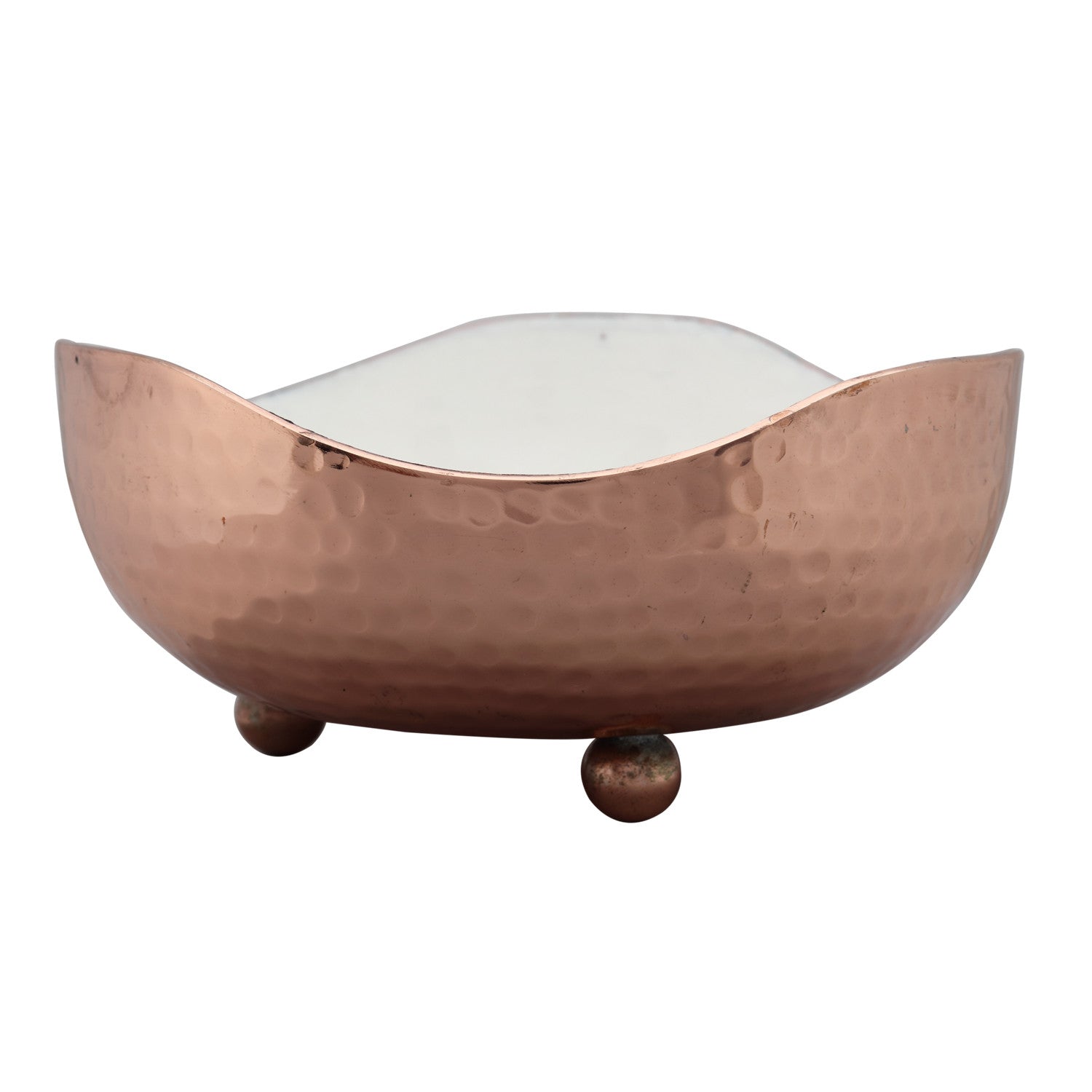 BOWL, circular, wavy rim, hammer tone, two tone finish - Barton,Son & Co.