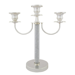 CANDLE  STAND, Crystal, 2 Branch, 3 lights - Barton,Son & Co.
