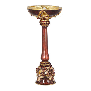 Candlestand-brown enamel stones - Barton,Son & Co.